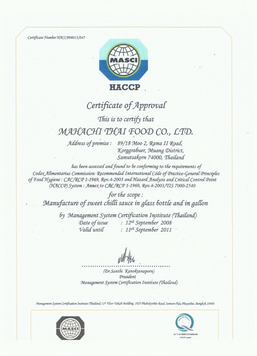 HACCP Certificate